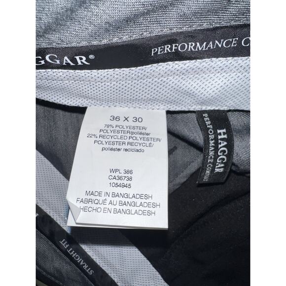 Haggar Premium Flex Performance Comfort Straight Fit Men’s 36Wx30L Black Pants - Picture 3 of 7